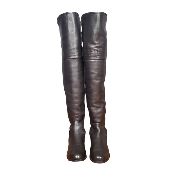 Stuart Weitzman Langdon Over The Knee Boot 5050 Leather Black Size US 9.5 - Picture 2 of 10